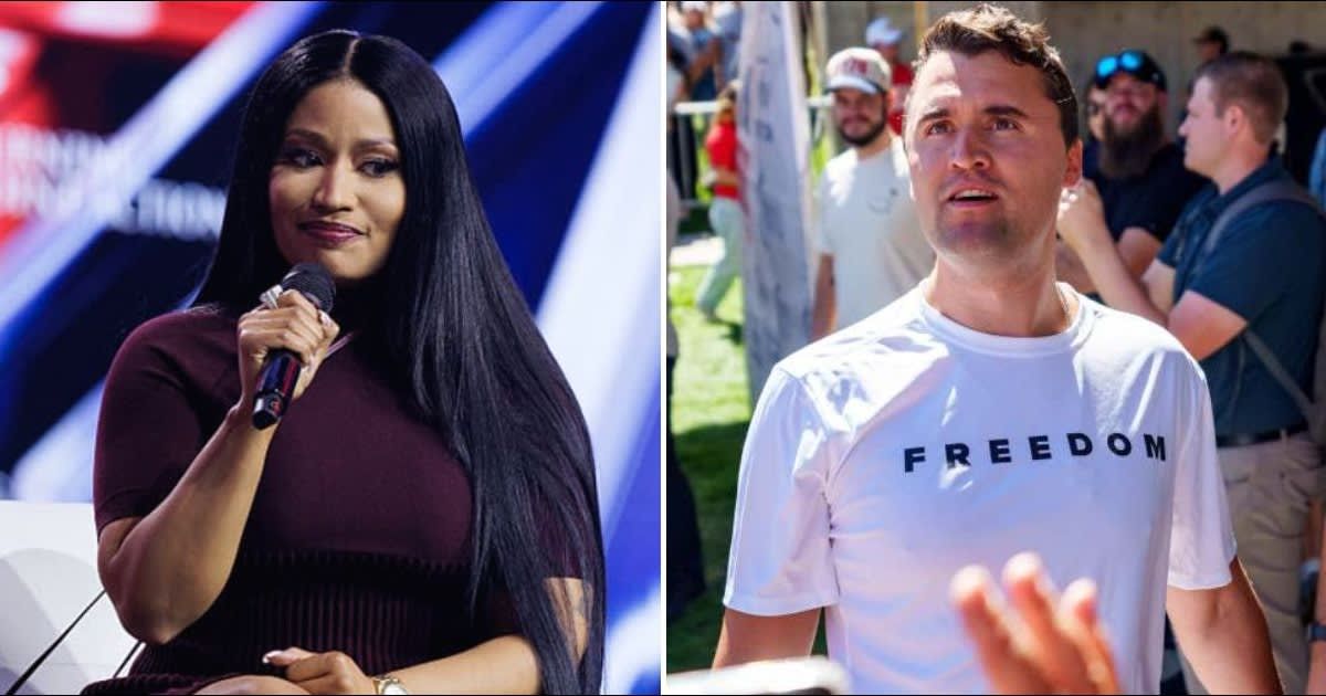 Nicki Minaj hailed Charlie Kirk's organization TPUSA (Getty Images)