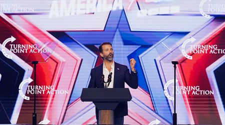 ‘I’ll have to say, you’re fired, Don’: Trump jokes about son’s role during TPUSA event