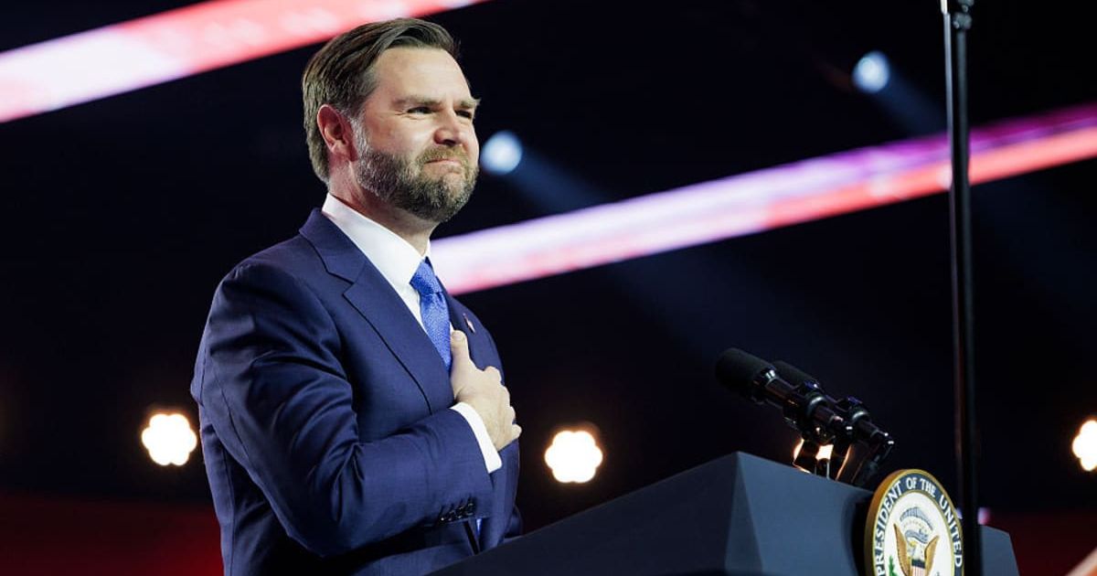 Vice President JD Vance speaks at Turning Point USA’s AmericaFest as a new straw poll shows overwhelming conservative support for his potential 2028 presidential run (Getty Images)
