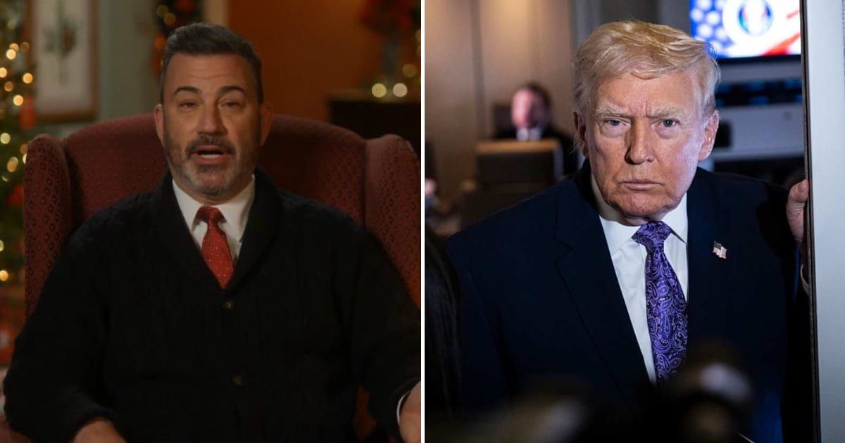 Jimmy Kimmel gives Donald Trump a 'ichly deserved bollocking' in scorching Christmas Day message (LateNighter/YouTube, Getty Images)