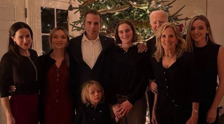 Biden appears barely visible in family Christmas photo as Hunter takes center stage