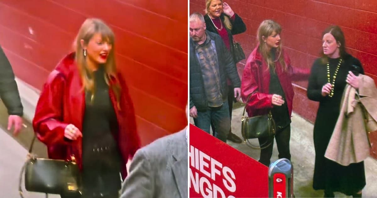 Taylor Swift brought holiday cheer to Arrowhead Stadium while supporting Travis Kelce during the Christmas matchup (Screengrab/@NFLBrasil/X)