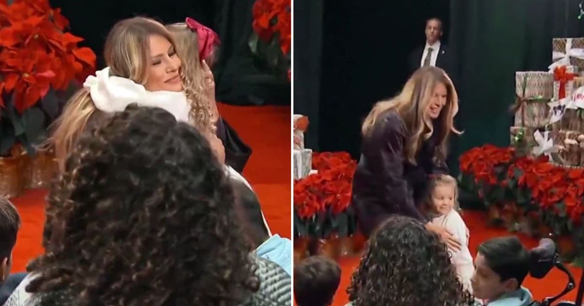 Melania Trump’s warm gesture toward a child during Christmas captivates hearts online (@EricLDaugh/X)