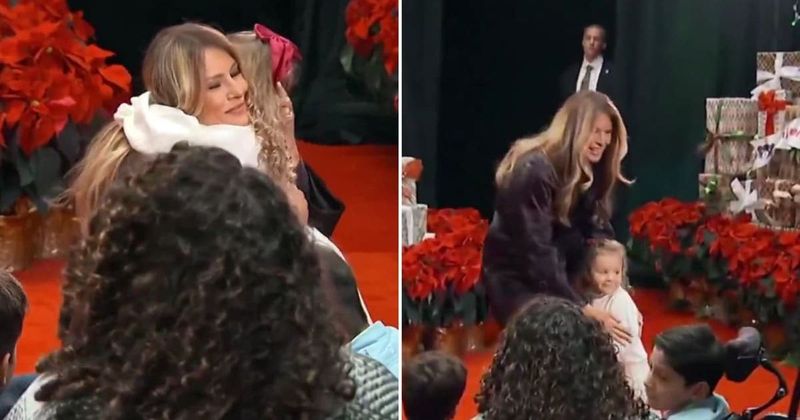 Melania Trump wins netizens’ praise for gentle moment with child at Christmas: 'She loves kids'