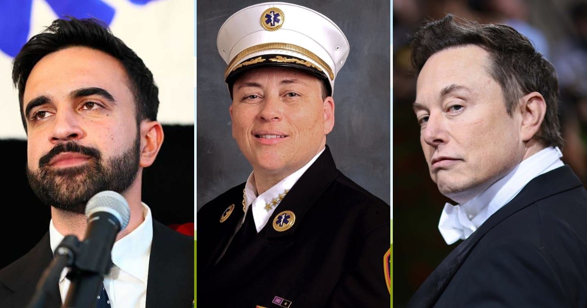 Elon Musk took to X to slam Zohran Mamdani over the appointment of Lillian Bonsignore as the next Fire Department of New York (FDNY) commissioner (@JustinBrannan/X, Getty Images)