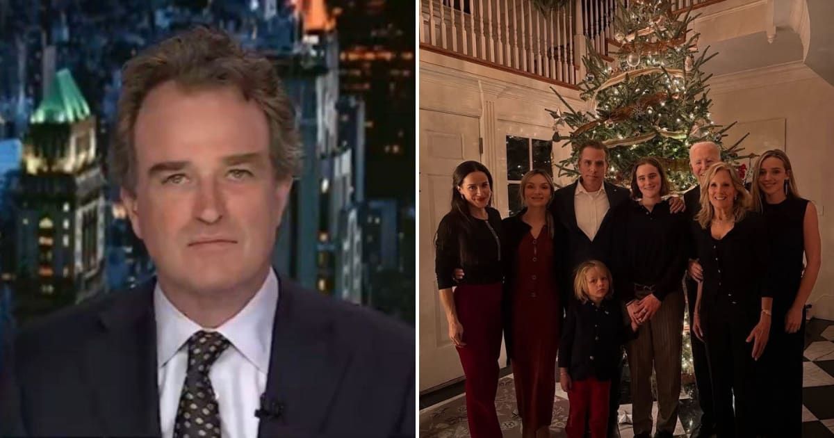Fox News’ Charlie Hurt and Joe Concha discussed the viral family photo that Joe Biden shared on Christmas Eve (Fox News/YouTube, @joebiden/Instagram)