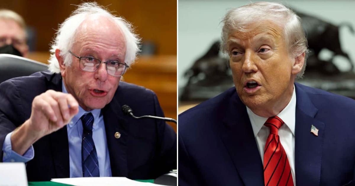 Bernie Sanders flagged the jaw-dropping jump in President Donald Trump’s wealth in a post on X (Getty Images)