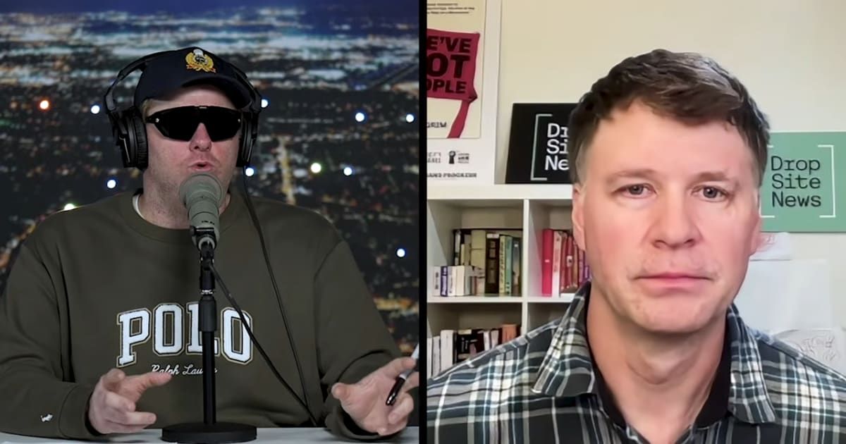 Ryan Grim claimed that Epstein was at the center of 'nebulous organizations' like Davos and was considered essential because he operated in the 'grey' areas (Tim Dillon/YouTube)