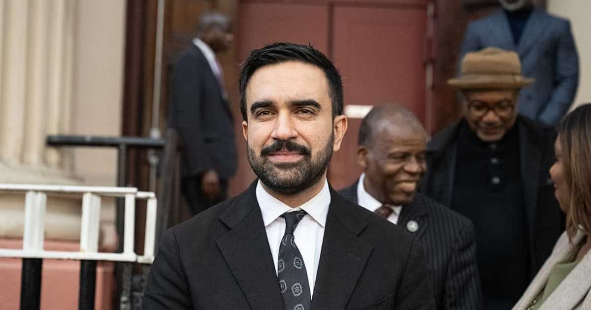 Critics highlighted the irony of Zohran Mamdani's security detail, since he had talked about cutting NYPD funding but now had to rely on them for protection (Stephanie Keith/Getty Images)