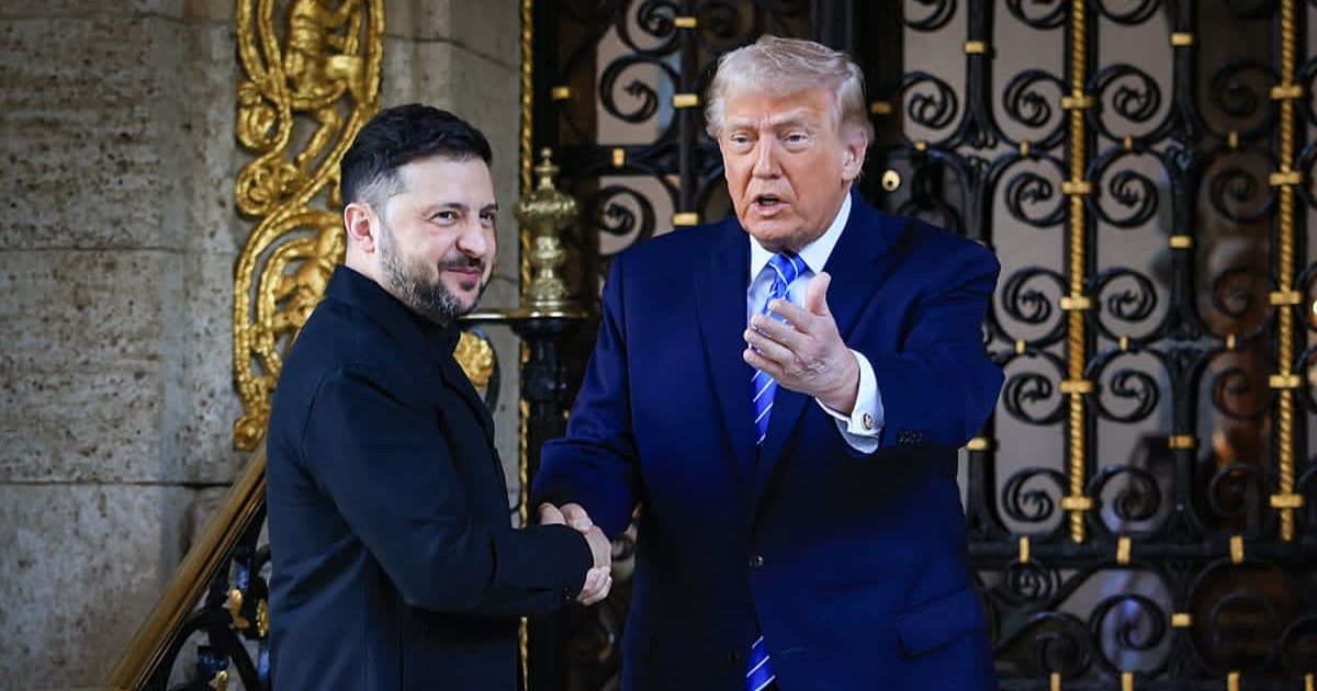President Donald Trump met Ukrainian President Volodymyr Zelenskyy at Mar-a-Lago to discuss the 20‑point plan, aiming to end the nearly four‑year Ukraine–Russia war (Getty Images)