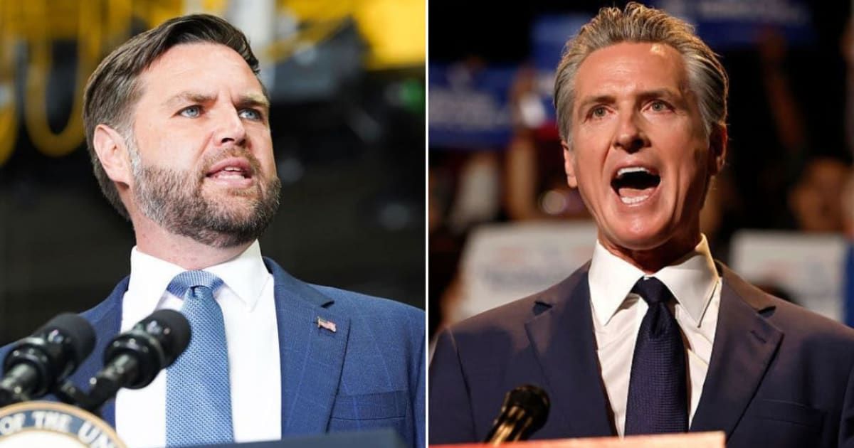 JD Vance and Gavin Newsom are gaining early traction as potential front-runners within their parties ahead of the 2028 presidential race (Getty Images)