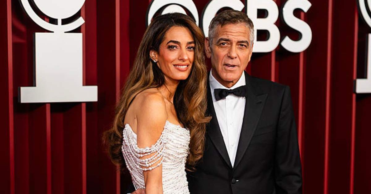 Amal Clooney (Left) and George Clooney attend the 78th Annual Tony Awards at Radio City Music Hall on June 08, 2025, in New York City (TheStewartofNY/FilmMagic)