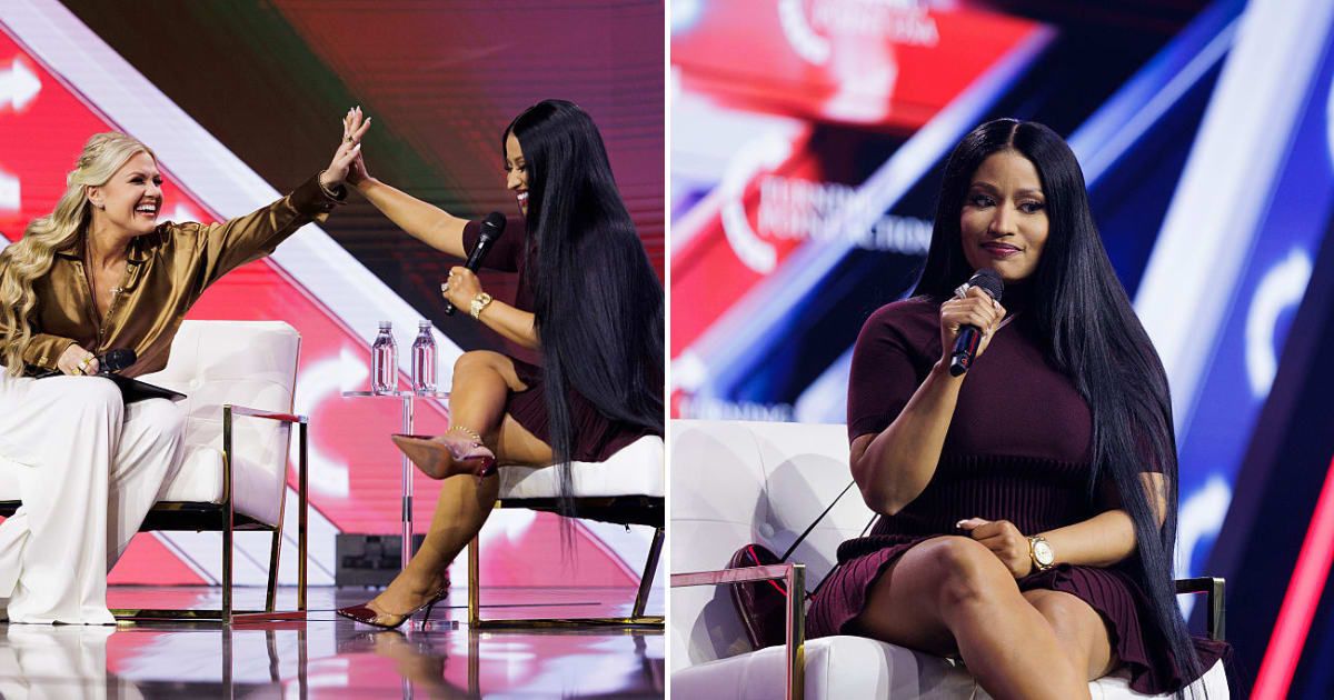 Nicki Minaj faced intense backlash after appearing at Turning Point USA’s AmericaFest alongside Erika Kirk (Getty Images)