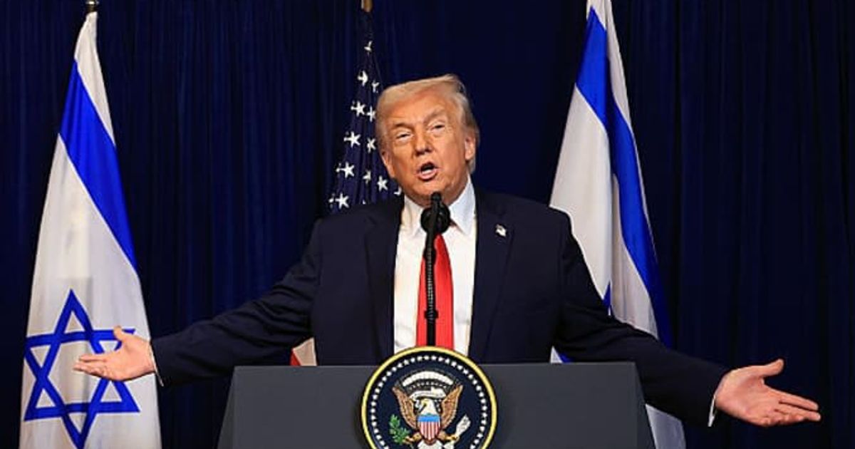 President Donald Trump shared updates on the new White House ballroom during a press conference at his Mar-a-Lago resort (Joe Raedle/Getty Images)