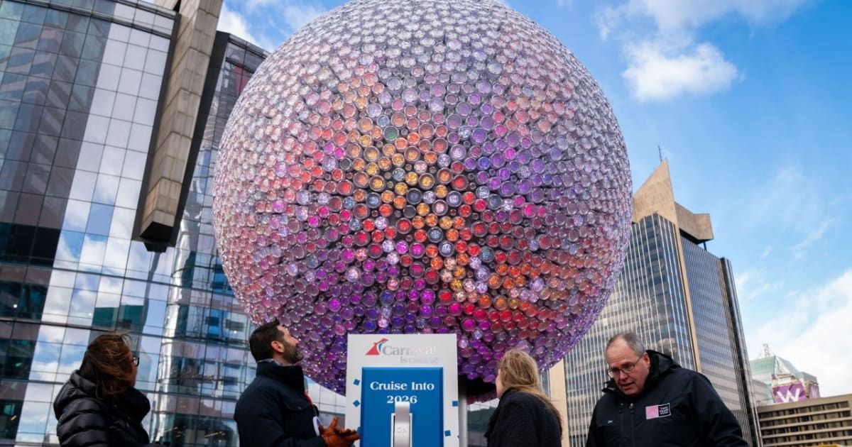 Times Square’s ball dropped twice in 2026, with the second descent glowing red, white, and blue for America’s 250th anniversary (@OffThePress1/X)