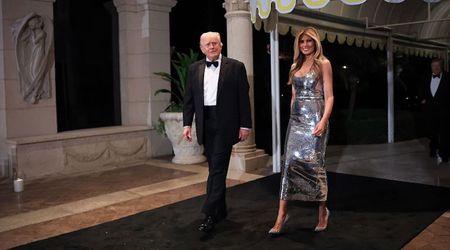 Melania Trump stuns in silver bodycon dress at Mar-a-Lago New Year party