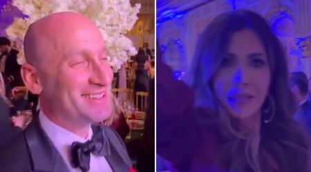 Stephen Miller and Kristi Noem seen bopping to 'Ice Ice Baby' at Mar-a-Lago New Year's Eve bash