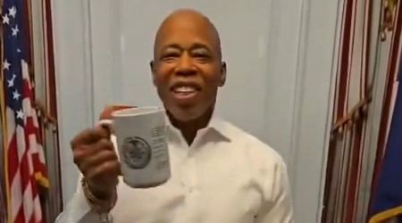 Eric Adams bids farewell as NYC mayor by reading his go-to quotes off a coffee mug