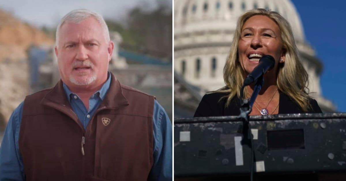 GOP businessman Brian Stover launches first ad in race for Marjorie Taylor Greene’s seat in Georgia (Brian Stover for Congress/YouTube, Getty Images)