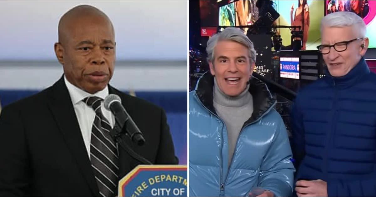 Eric Adams fired back at Andy Cohen after the NYE on-air remarks (Getty Images, @CNN/YouTube)