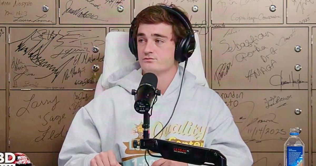 Nick Shirley shared that he had planned to live stream from the campus event but had to travel to New York at the last minute (PBD Podcast)