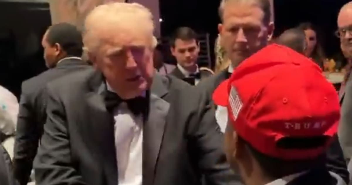 Donald Trump met Terrence K Williams and thanked him for being a supporter 'since the beginning' (@BoLoudon/X)