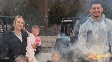 Patrick Mahomes marks New Year’s Eve with wife Brittany and children while sporting a knee brace