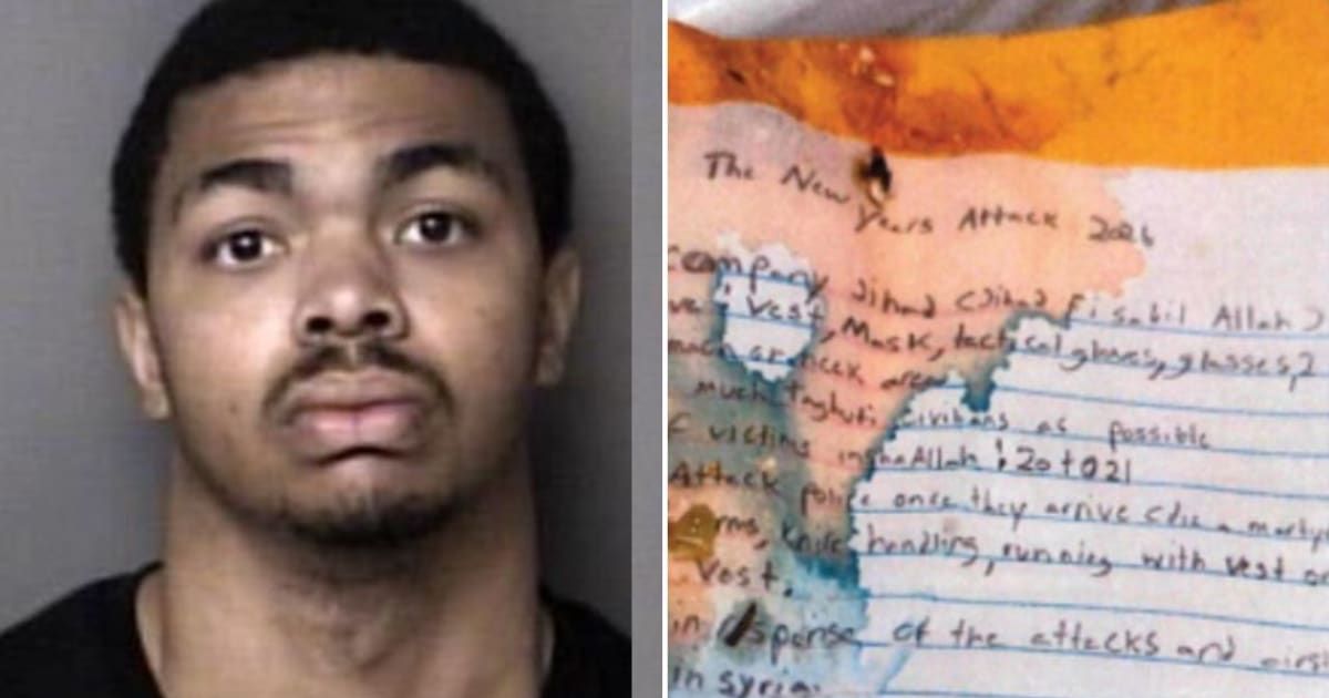 Christian Sturdivant had allegedly 'pledged allegiance' to an extremist group while planning the New Year's Eve attack (@Gaston County Sheriff's Office, @FBICharlotte/X)