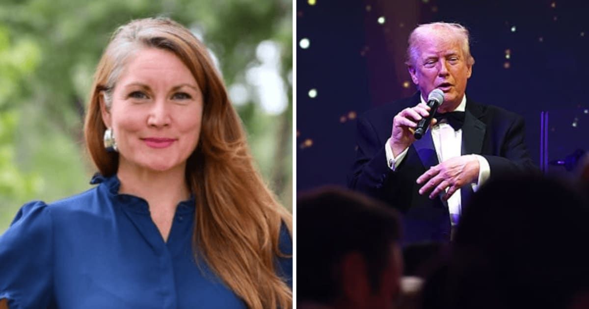Melanie Stansbury raised concerns about Donald Trump’s health and cognitive testing during a post on X (@Rep_Stansbury/X, Getty Images)
