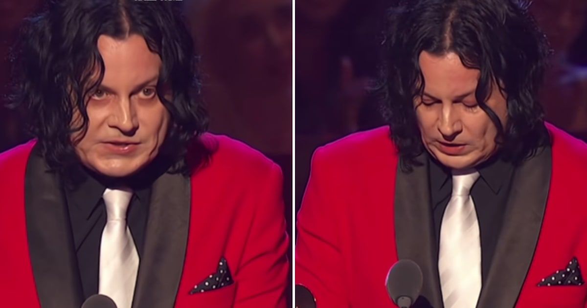 The viral clip purportedly shows Jack White calling Trump supporters 'fascists' and telling them not to listen to his music (Screenshot/Rock & Roll Hall of Fame/YouTube)