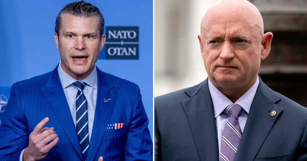 Pete Hegseth launched action against Sen Mark Kelly in a move that included retirement grade review and a formal censure, potentially cutting his pension benefits (Getty Images)