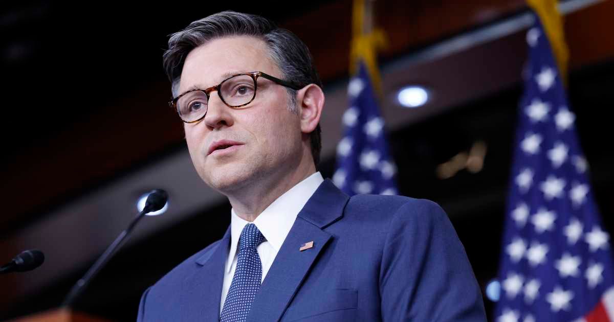 Speaker Mike Johnson promoted the 'minibus' as a leaner plan that spent less than a stopgap resolution and kept discretionary spending on a downward path (Getty Images)