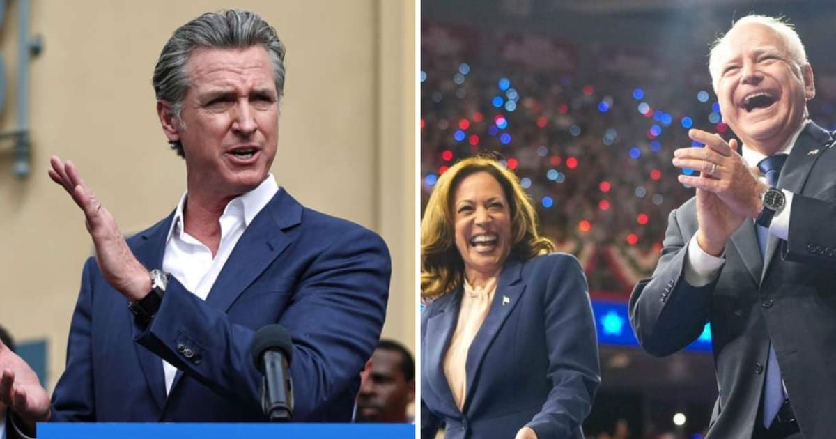 Gavin Newsom and Kamala Harris issued statements on social media after Tim Walz announced that he won’t seek reelection on Monday, January 5 (Getty Images)