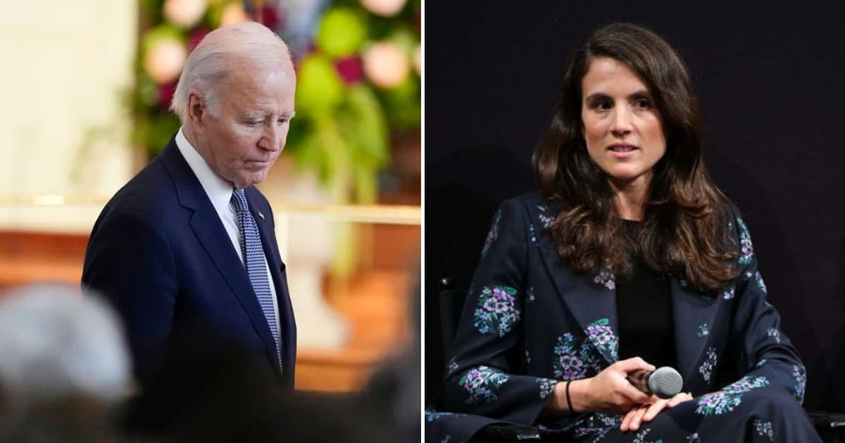Former President Joe Biden arrived for the private funeral of Tatiana Schlossberg in Manhattan (Getty Images)