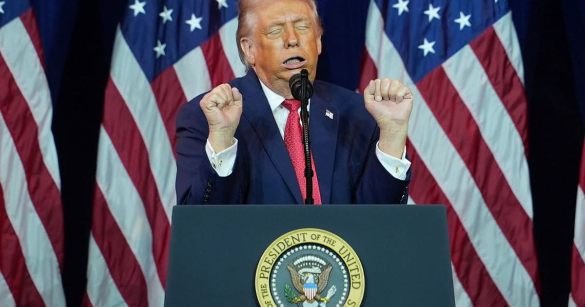 President Donald Trump speaks to House Republican lawmakers during their annual policy retreat, Tuesday, January 6, 2026, in Washington (AP Photo/Evan Vucci)