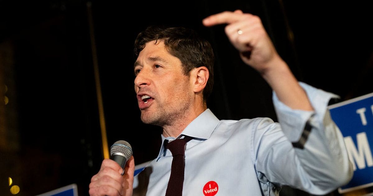 Minneapolis Mayor Jacob Frey during a press conference on Wednesday, January 7, condemned ICE after a fatal shooting involving federal agents and called on the agency to leave the city (Stephen Maturen/Getty Images)