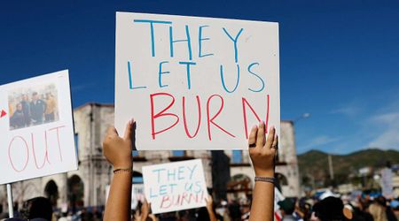Palisades fire protest sees furious chants of 'fire them all' during 'They Let Us Burn' march