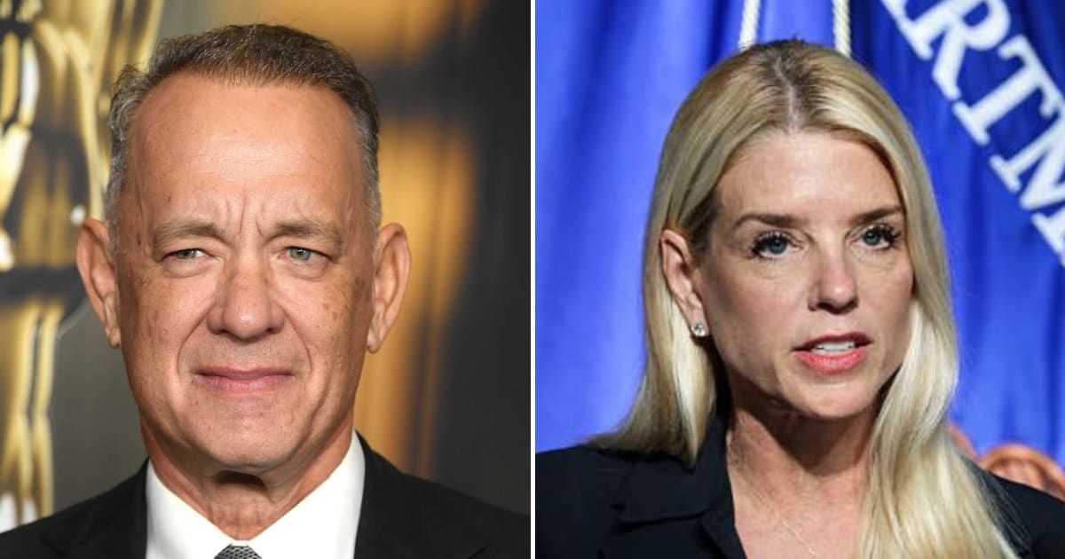 A viral claim alleged actor Tom Hanks confronted Attorney General Pam Bondi on 60 Minutes (Getty Images)