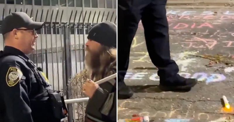 DHS officer caught on video kicking memorial candle for Renee Nicole Good after ICE shooting