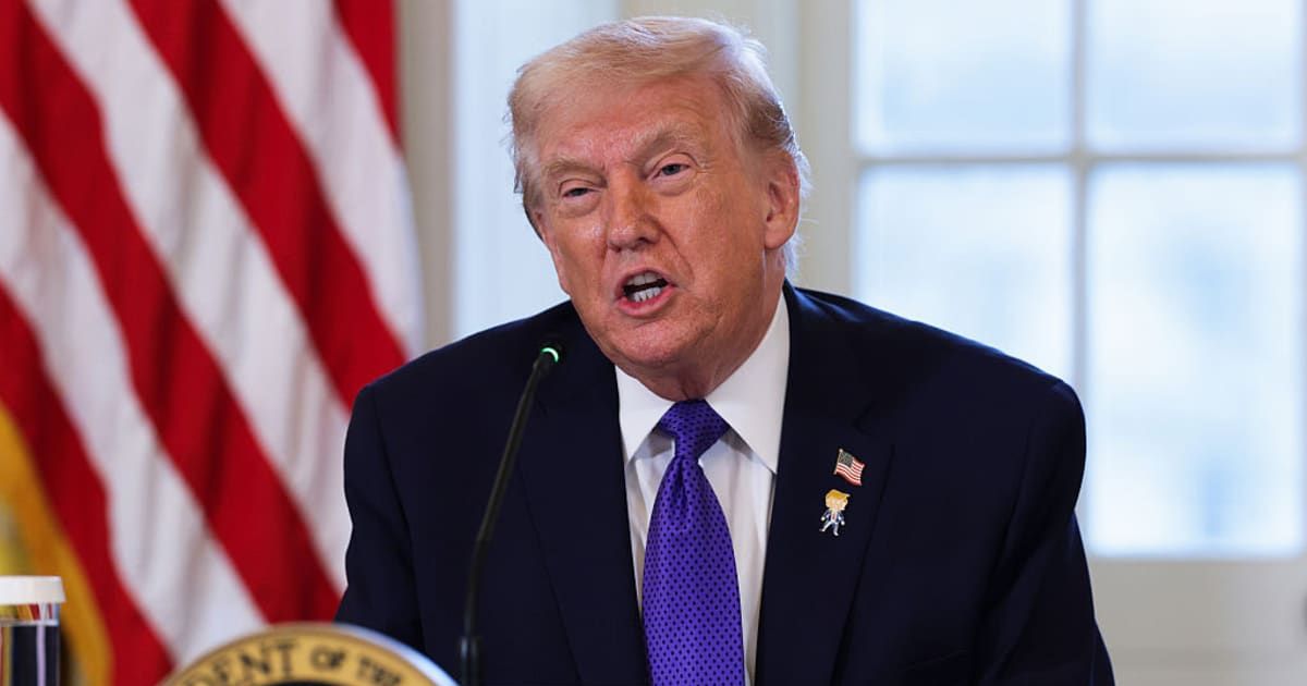 President Donald Trump responded angrily when asked about the killing of Renee Nicole Good, who had been shot and killed by an ICE agent in Minneapolis (Alex Wong/Getty Images)