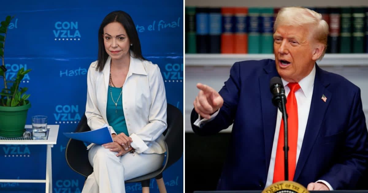 President Donald Trump said he would accept the Nobel Peace Prize from Venezuelan opposition leader Maria Corina Machado (Getty Images)