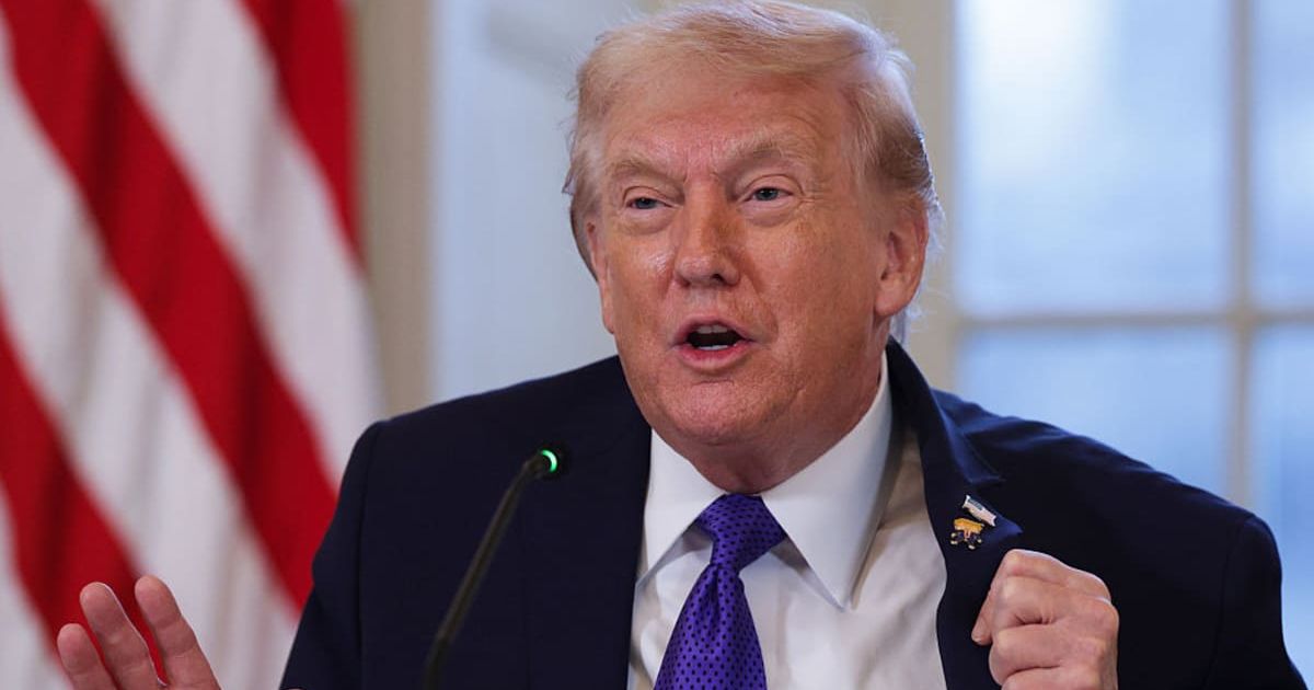 President Donald Trump spoke to reporters during a meeting with oil executives at the White House (Getty Images)