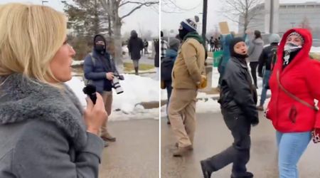 Masked protester tells Laura Ingraham she’s ‘getting paid’ at anti-ICE rally