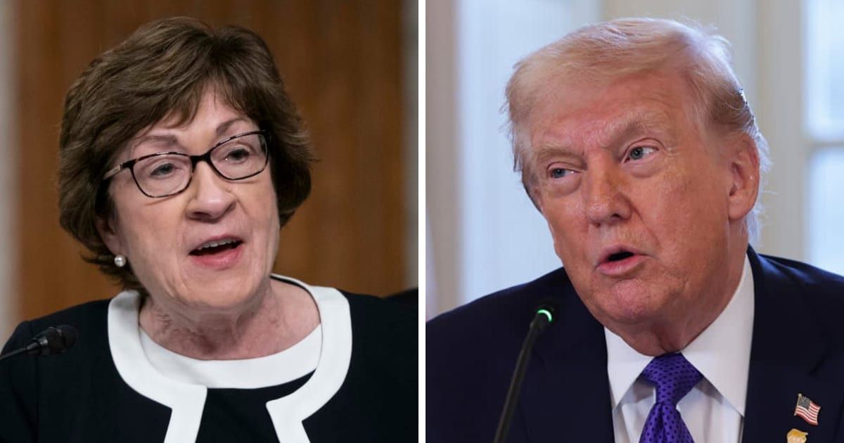 Donald Trump called Senator Susan Collins angrily over her vote on war powers (Getty Images)