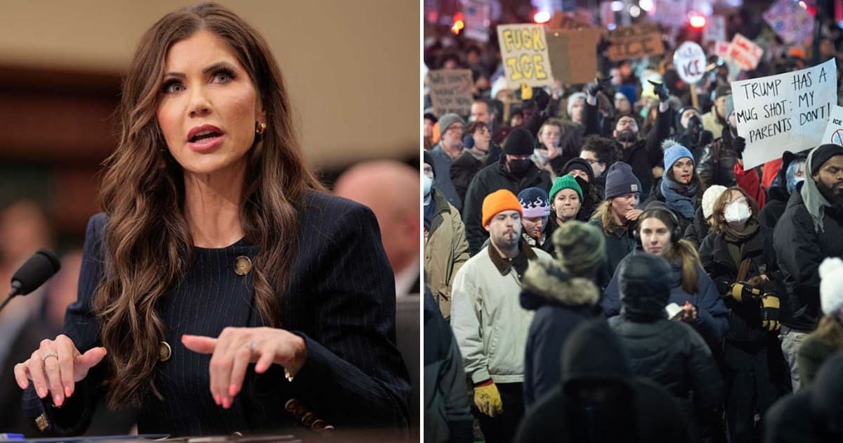 President Donald Trump and Homeland Security Secretary Kristi Noem defended the ICE officer, saying he acted in self‑defense (Getty Images)