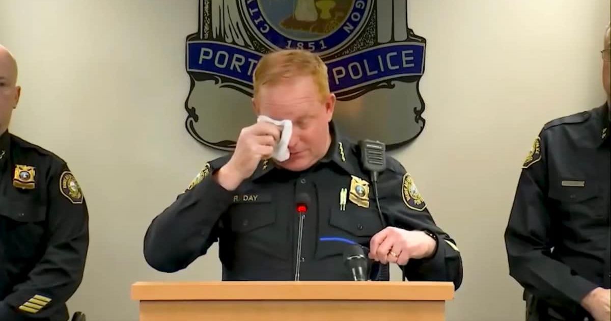 Portland Police Chief Bob Day, visibly emotional, confirmed suspected links of the two people shot to transnational criminal group Tren de Aragua while stressing transparency in the ongoing probe (Screengrab: FOX News)