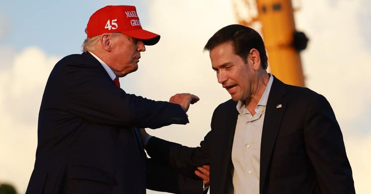 President Donald Trump jumped into the latest running gag about Secretary of State Marco Rubio by replying to a Truth Social user on Sunday, January 11 (Joe Raedle/Getty Images)