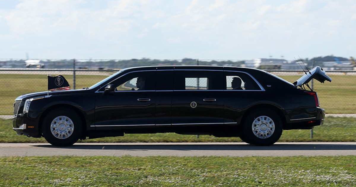 Donald Trump’s motorcade was rerouted after the Secret Service discovered what officials described as a 'suspicious object' during advance sweeps of PBI Airport on Sunday, January 11 (Tasos Katopodis/Getty Images)