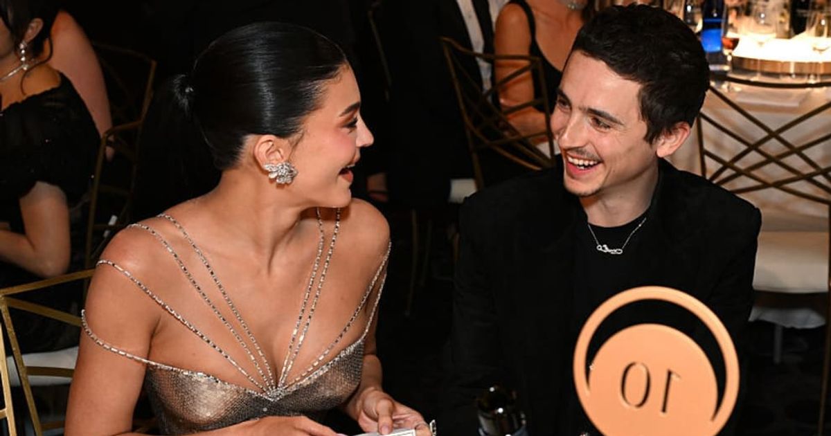 Kylie Jenner watched Timothee Chalamet accept his Golden Globe in Los Angeles (Michael Kovac/Getty Images for Moët & Chandon)