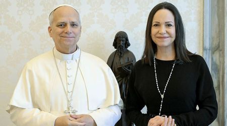 María Corina Machado meets Pope Leo before planned talks with Trump in Washington